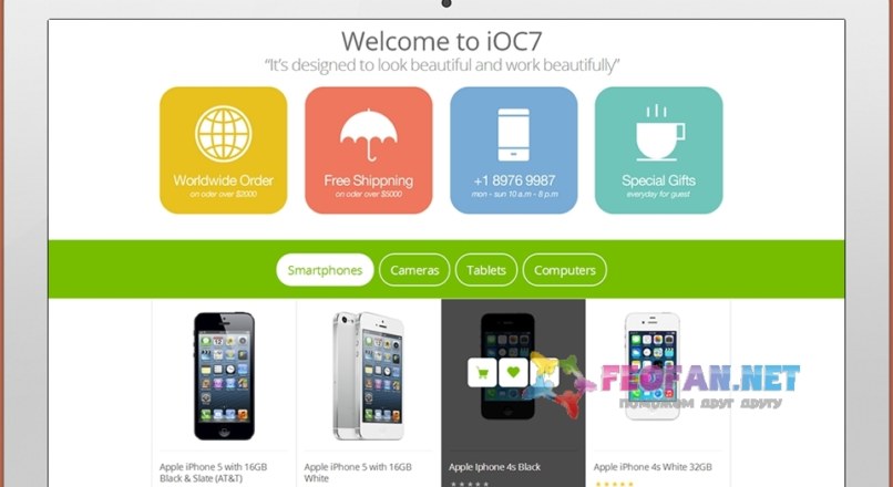iOC7 – A responsive OpenCart theme with modern flat design