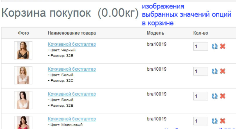 Изображения опций PRO 1.2.3