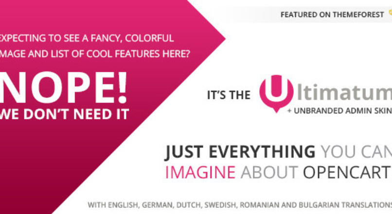 Ultimatum — Responsive OpenCart theme with blog