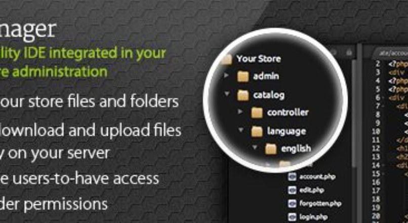 CodeManager — Web-based IDE framework for OpenCart