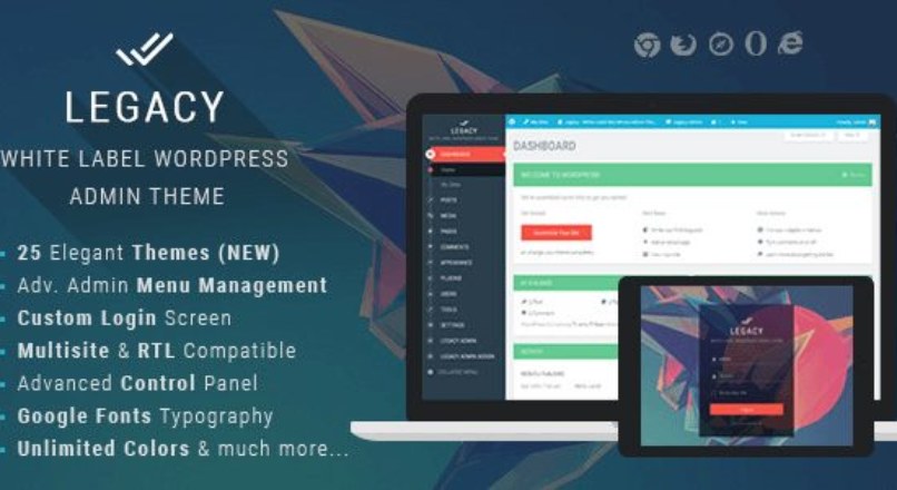 Legacy v4.0 – White label WordPress Admin Theme