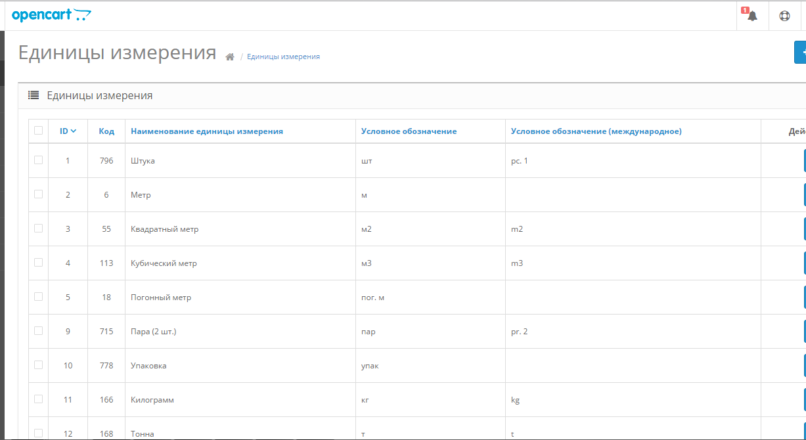 Единицы измерения товара v1.0.5