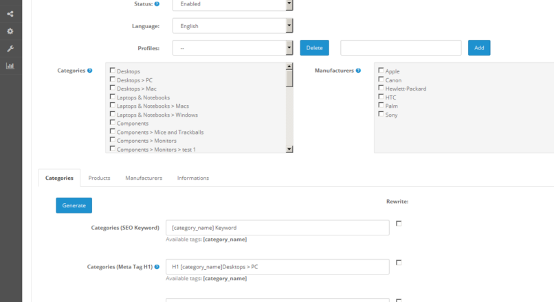 Opencart 2.x — seogen v2.0.6