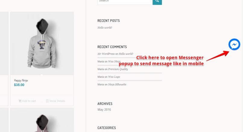 Facebook Messenger for WordPress 2.7