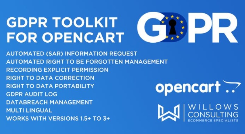 GDPR Toolkit for Opencart 2.3.x