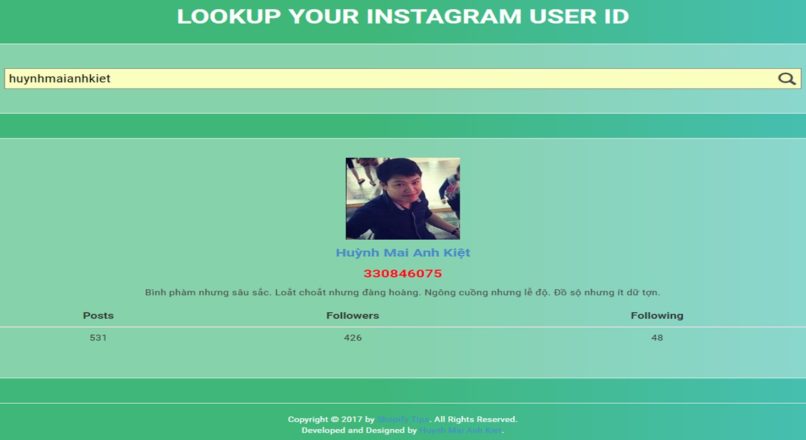 Lookup Instagram User ID PHP Script