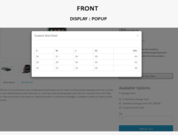 Opencart — Custom Size Chart