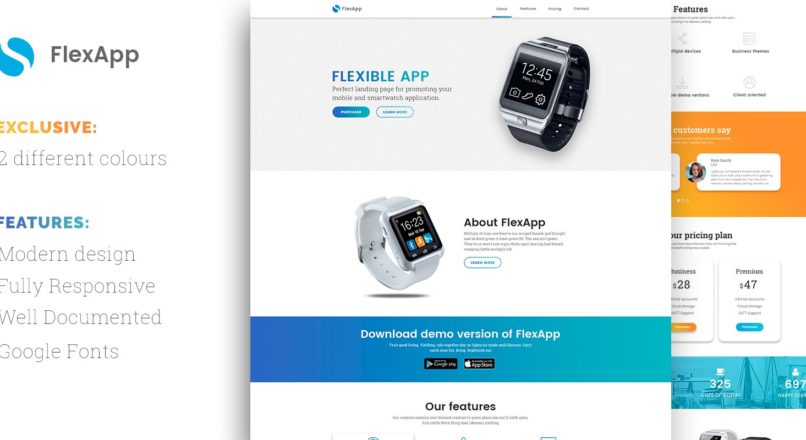 FlexApp — HTML Landing Page Template