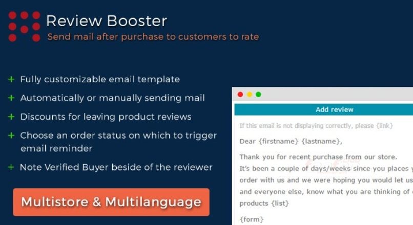 Review Booster | Order Reviews Мотиватор Отзывов
