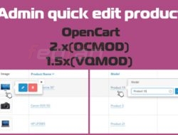 Admin quick edit product for OpenCart 1.5x, 2.x, 3.x