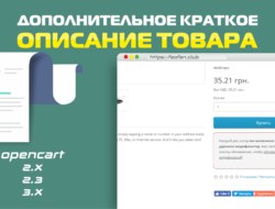 Дополнительное краткое описание товара для Opencart 3.x-2.x