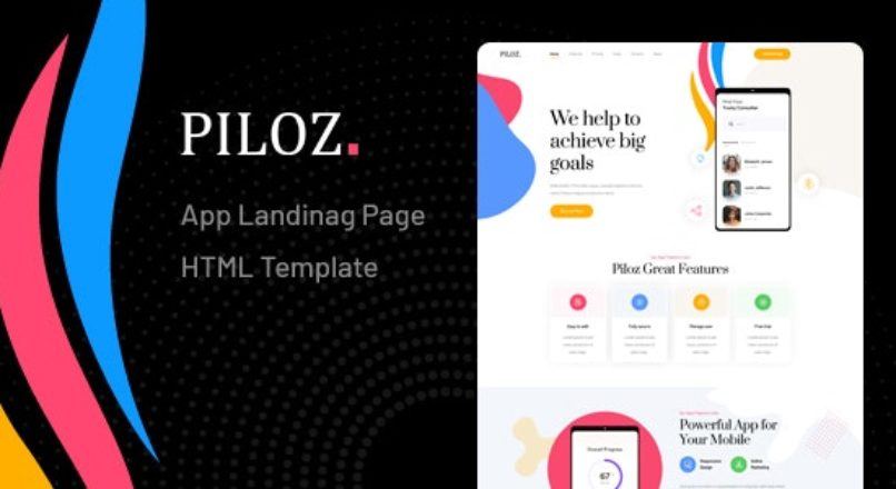 Piloz — App Landing Page HTML Template