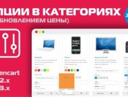 Опции в категориях с обновлением цены v3.2.5