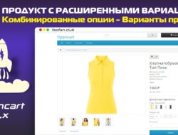 Продукт с расширенными вариациями — Комбинированные опции — Варианты продукта v2.2.0.0 VIP