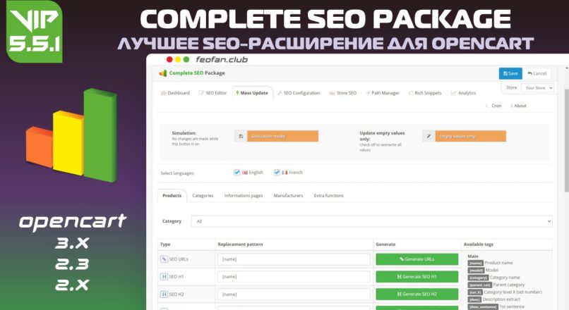 Complete SEO Package лучшее SEO-расширение для opencart v5.5.1 VIP