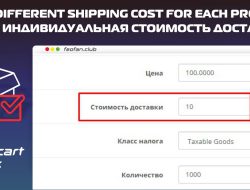 Индивидуальная стоимость доставки для каждого товара v1.1