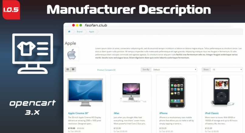 Manufacturer Description Opencart3 and Journal3 v1.0.5