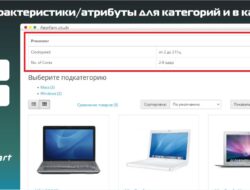 Характеристики/атрибуты для категорий и в каталоге VIP
